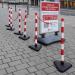 Guarda Chain Post Set with 6 Posts RedWht Concrete Base FS597700 FS597700