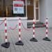 Guarda Chain Post Set with 6 Posts RedWht Concrete Base FS597700 FS597700