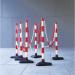 Guarda Chain Post Set with 6 Posts RedWht Concrete Base FS597700 FS597700