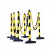 Guarda Chain Post Set with 6 Posts YlwBlk Concrete Base FS598677 FS598677