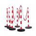 Guarda Chain Post Set with 6 Posts RedWht Round Base FS599742 FS599742