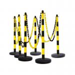 Guarda Chain Post Set with 6 Posts YlwBlk Round Base FS599810 FS599810