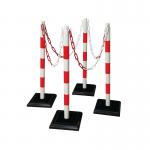 Guarda-Plus Chain Post Set with 4 Posts RedWht FS599834 FS599834