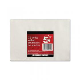 5 Star C5 Envelope Pocket Peel and Seal 80gsm White (Pack of 25) FS600401 600401 FS600401