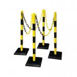Guarda-Plus Chain Post Set with 4 Posts YlwBlk FS600462 FS600462