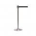 QueueMaster 550 Satin Ssteel Post Black Belt 3.4m Pack of 2 FS613806
