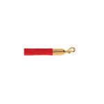5 Star Economy Velour Rope Red 1.8m with Polished Brass Ends FS631619