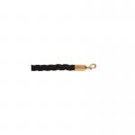 5 Star Braided Rope Black 1.8m with Polished Brass Ends FS631930