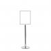 5 Star Sign Stands Polished Chrome Post with A3 Vertical Sign FS633941