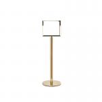 5 Star Sign Stands Polished Brass Post with A3 Horizontal Sign FS634092