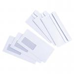 5 Star Value Envelopes Wallet Press Seal Window 80gsm DL 110x220mm White (Pack of 1000) FS638515