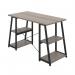 5 Star Strivo AFrame Desk with Shelves Grey OakBlack FS646682 FS646682