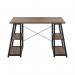 5 Star Strivo AFrame Desk with Shelves Dark WalnutBlack FS646705 FS646705