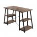 5 Star Strivo AFrame Desk with Shelves Dark WalnutBlack FS646705 FS646705
