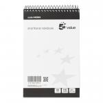 5 Star Value Shorthand Pad Wirebound 60gsm Ruled 300pp 127x200mm Black/White (Pack of 5) FS646964