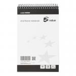 5 Star Value Shorthand Pad Wirebound 60gsm Ruled 300pp 127x200mm BlackWhite (Pack of 5) FS646964