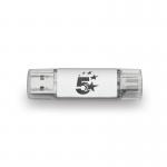 5 Star USB 3.2 Gen 1 Combo Flash Memory Drive with USB AC 64GB Silver 667950 FS667950