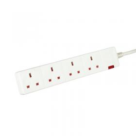 5 Star 4-Way Extension Lead 13 Amp 5m White FS668149 FS668149