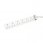 5 Star 6-Gang Surge Protection Extension Lead 2m White FS668151 FS668151