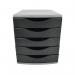 5 Star 5 Drawer Tower 300mm 5x60mm BlackGrey FS676765 FS676765