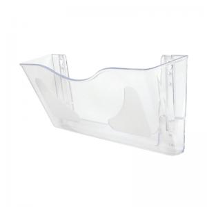 Wall Pocket Literature Holder with Wall Fixings A4 Landscape Crystal