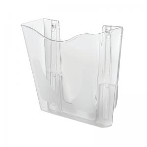 Wall Pocket Literature Holder with Wall Fixings A4 Portrait Crystal