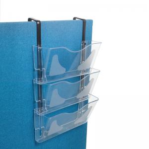 3 Pocket Wall Literature Holder A4 Landscape with Wall Fixings and