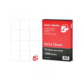 5 Star A4 Address and Parcel Labels 63.5x72mm Pack of 1200 FS679603 FS679603