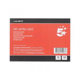 5 Star A6 White Card 160gsm Pack of 50 FS680187 FS680187