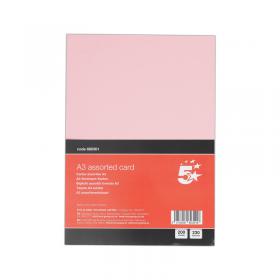 5 Star A3 Assorted Card 230 Micron Pack of 200 FS680301 FS680301