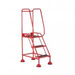 5 Star UK Domed Feet Anti-Slip 3 Tread Steps Red FS687661 FS687891