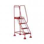 5 Star UK Domed Feet Anti-Slip 4 Tread Steps Red FS687662 FS687892
