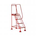 5 Star UK Domed Feet Punched 4 Tread Steps Red FS687686 FS687912