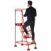 5 Star UK Domed Feet Punched 4 Tread Steps Red FS687686 FS687912
