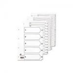 5 Star Office Index A-Z 26-Part Multipunched Mylar Tabs A4 White FS711111