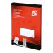 A photo of these 5 Star Multipurpose Labels highlights their versatility and quality. With a sleek white finish, the labels measure 38.1x21.2mm and are suitable for laser, copier, and inkjet printers. The pack contains 6500 labels, making it a practical choice for any office or labeling need.
