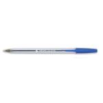 5 Star Office Ball Pen Clear Barrel Medium 1.0mm Tip 0.4mm Line Blue (Pack of 50) FS901791