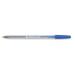 5 Star Office Ball Pen Clear Barrel Medium 1.0mm Tip 0.4mm Line Blue [Pack 50] 901791