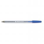 5 Star Office Ball Pen Clear Barrel Medium 1.0mm Tip 0.4mm Line Blue (Pack of 50) FS901791