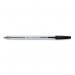 5 Star Office Ball Pen Clear Barrel Medium 1.0mm Tip 0.4mm Line Black (Pack of 50) FS901813