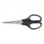 The photo shows a pair of sleek and sophisticated 5 Star scissors, designed for use in the office. The scissors feature sharp 140mm stainless steel blades, perfect for precise and effortless cutting. The handles are made of sturdy ABS material, providing a comfortable and secure grip for the user. The scissors come in a classic black color, adding a touch of elegance to any workspace.