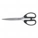 The image features two 5 star office scissors with 207mm stainless steel blades and black ABS handles. The sharp, sleek design exudes professionalism and durability. A must-have for any office or home workspace.
