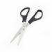 The photo displays a pair of sleek 5 Star Scissors by 5 Star Office. The scissors have a length of 165mm and are made of durable stainless steel with black polypropylene handles. The blades are sharp and shiny, perfect for precise and effortless cutting. The overall design exudes professionalism and reliability.