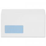 5 Star Office Envelopes PEFC Wallet Peel & Seal Window 100gsm DL 220x110mm White [Pack 500] 906608