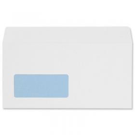 5 Star DL Window Wallet Envelope Peel and Seal 100gsm 220x110mm White (Pack of 500) 906608 FS906608