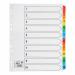 5 Star Office Maxi Index 1-10 Multipunched Mylar-reinforced Multicolour Tabs Extra Wide A4+ White FS907026