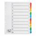 5 Star Office Maxi Index 1-10 Multipunched Mylar-reinforced Multicolour Tabs Extra Wide A4+ White FS907026