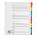 5 Star Office Maxi Index 1-12 Multipunched Mylar-reinforced Multicolour Tabs Extra Wide A4+ White FS907034