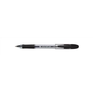 Elite Rubber Grip Ball Pen Medium 1mm Tip 0.5mm Line Black Pack of 12