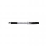 The photograph shows a pack of 12 VOW Ballpoint Pens 5 Star Elite Rubber Grip Ball Pen in black. Each pen has a medium 1mm tip and creates a precise 0.5mm line. The pens have a sleek design with a comfortable rubber grip for writing.